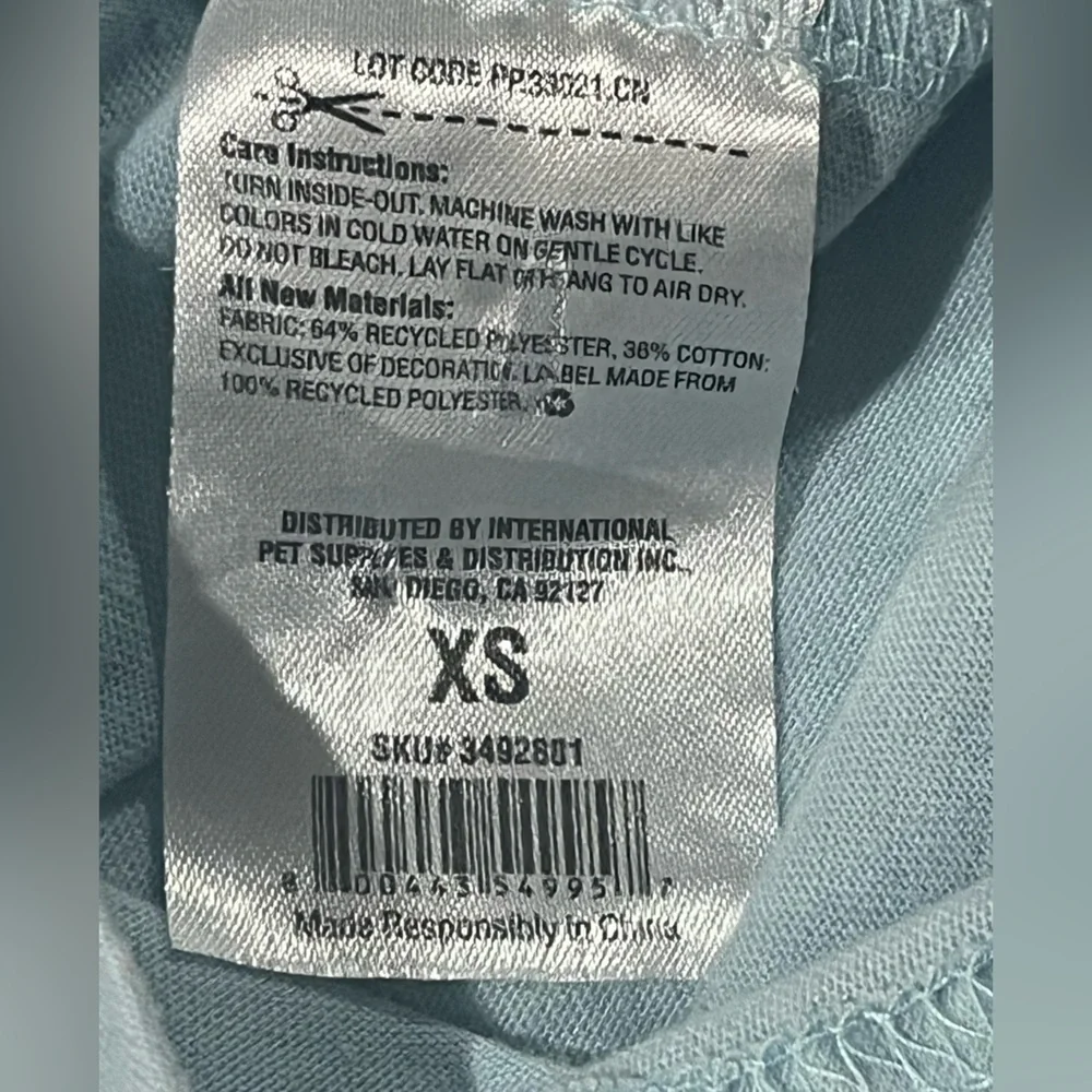 XS light Blue “Proud Pup” Dog Shirt with Rainbow Design